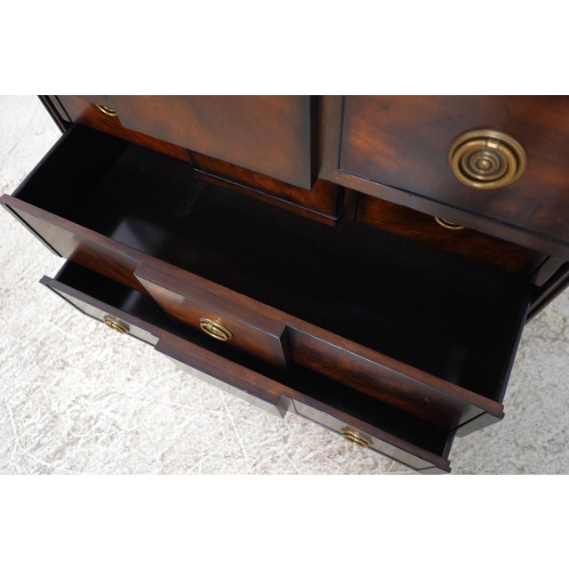 1990s Humphrey Bogart 6 Drawer Mahogany High Chest For Sale - Image 5 of 13