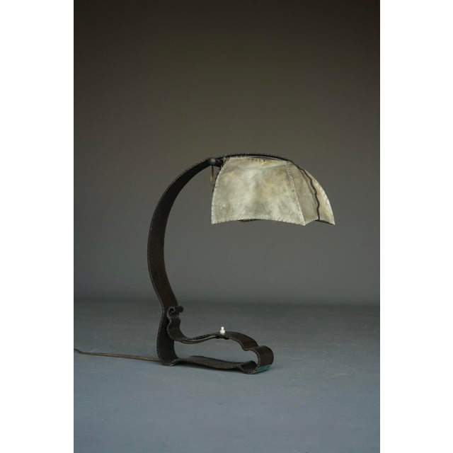Amsterdam School Metal and Parchment Desk Lamp, 1920s For Sale - Image 14 of 18