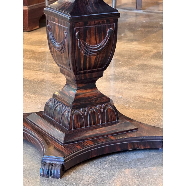 Brown 1920s Faux Rosewood Pedestal Table With Marble Top For Sale - Image 8 of 10