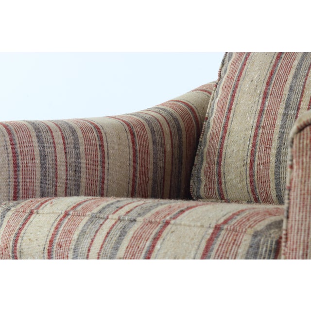Mid Century Modern Danish Lounge Chair on Walnut Base with Gorgeous Back Detail For Sale In Orlando - Image 6 of 7