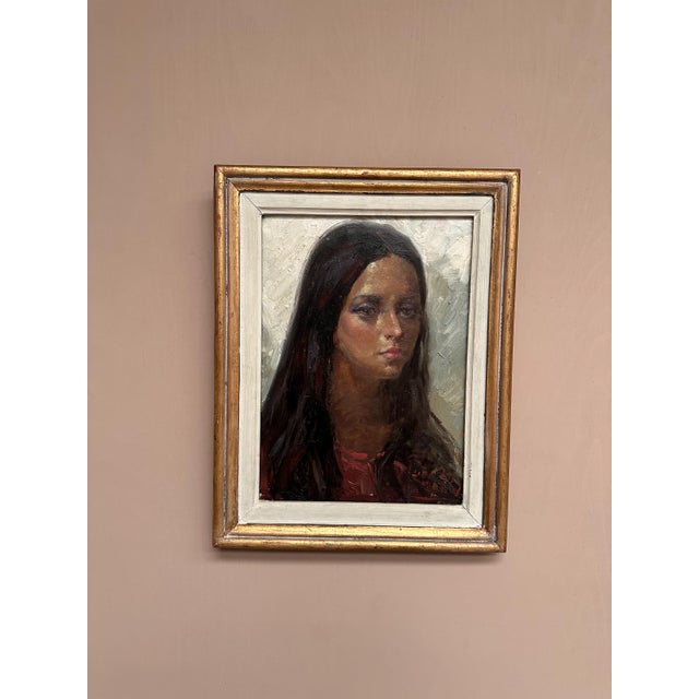 Meriv, Portrait, 1960s, Oil on Canvas, Framed For Sale - Image 6 of 18