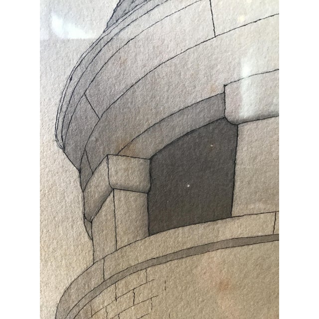 1930s Large Drawing of Water Tower at Fort Ethan Allen For Sale In New York - Image 6 of 10