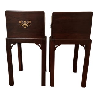 1970s Pair of Ethan Allen Cherry Wood Chippendale Style Jardinières For Sale