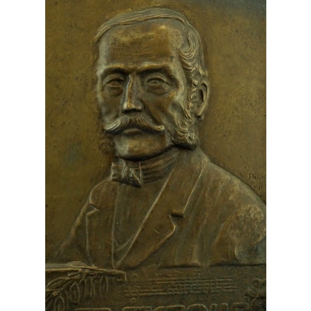 Metal 20th Century Bronze Plaque Portrait of František Škroup by Antonín Popp, Paris, 1912 For Sale - Image 7 of 18