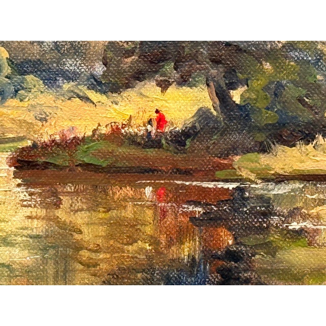 Green Figures in a Forest by a River Bank in Northern Ireland by 20th Century Artist 1980 Circa For Sale - Image 8 of 18