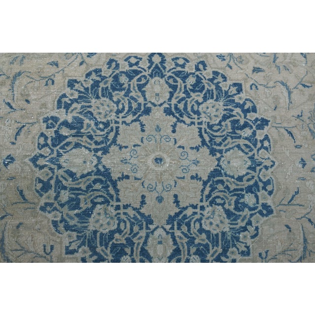 1970s Vintage Persian Handknotted Wool Blue Oversize Area Rug For Sale - Image 9 of 11