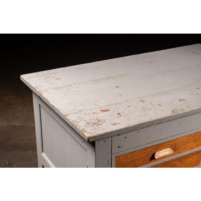 Vintage Industrial 6-Drawer Laboratory Island Work Table For Sale In Chicago - Image 6 of 11