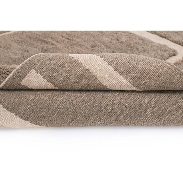 2020s Bold Zigzag Hand-Knotted Moroccan Wool Rug | 10'5" X 6'10" | One of a Kind For Sale - Image 5 of 7