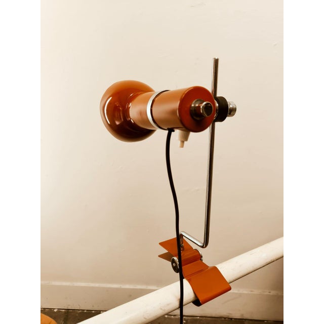 Metal Clamp Light in Red Metal For Sale - Image 7 of 18