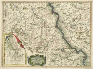 Antique Map of the Course of the Rhine by Enzo Mari