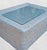Wood Vintage Century Furniture Custom Painted Light Blue, Tan Rectangular Coastal Regency Wicker Coffee Table With Glass Top For Sale - Image 7 of 13