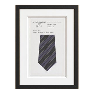 Early 20th Century Framed French Silk Tie Art (B) For Sale