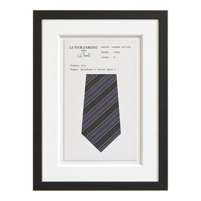 Early 20th Century Framed French Silk Tie Art (B) For Sale