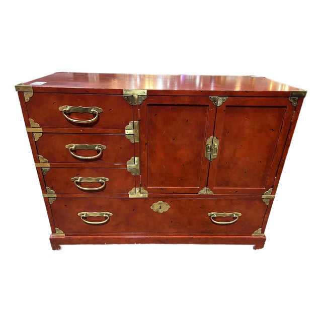 Century Furniture Red Campaign Chest For Sale