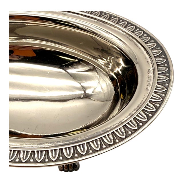 Lovely little dish or bowl or salt cellar from Europe made with silver plated finish and all shiny and ready to use.