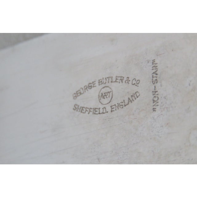 Silver Sheffield England 1950s Butlers Cutlass Leppington Knife Carving Set For Sale - Image 8 of 12