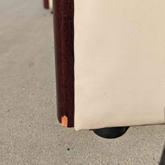 Wood 1970s Ekornes Rosewood and Cream Leather Barrel Armchair For Sale - Image 7 of 17
