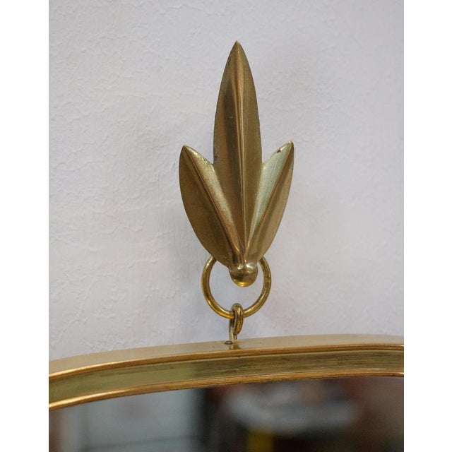 Mid-Century Brass Wall Mirror by United Workshops, Germany, Munich, 1950s For Sale - Image 4 of 7