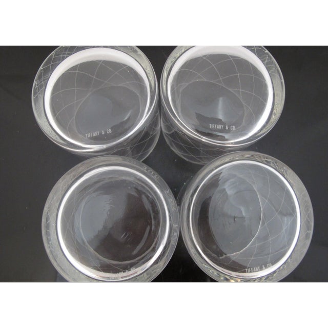 Tiffany & Co Crystal Diamond Criss Cross Double Old Fashioned Low Ball Glass Set For Sale In Portland, OR - Image 6 of 8