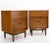 Wood Pair Light American Walnut Two Drawers End Tables Nightstands Cabinets Dowel Leg For Sale - Image 7 of 13