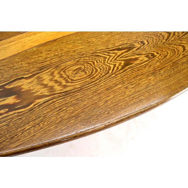 Wood Studio Made Sculptural Legs Oval Shape Dining Table on Tapered Legs For Sale - Image 7 of 13