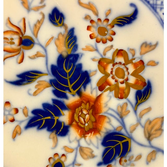 19th Century Minton Stone China Amherst Japan Imari Floral Dinner Plate For Sale - Image 10 of 12