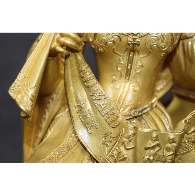 Antique French 19th C. English Style Mantle Clock by Guenee For Sale - Image 10 of 17