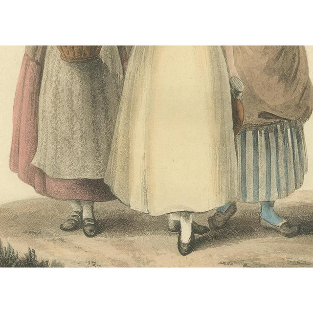Miss Semple, Girls Near Valenciennes, French Regional Dress, 1817, Engraving For Sale - Image 6 of 9
