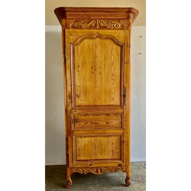 19th Century French Provincial Pine Cabinet With Acanthus Carving For Sale - Image 12 of 12
