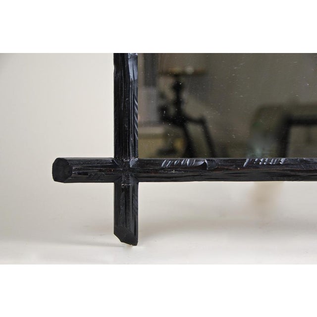 Black Austrian Black Forest Basswood Wall Mirror, 1880s For Sale - Image 8 of 16