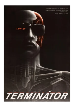 The Terminator Original Vintage Movie Poster by Milan Pecák, Czech, 1990