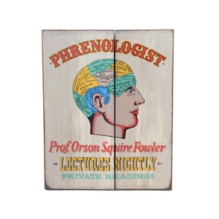 Wooden Vintage Phrenologist Sign For Sale