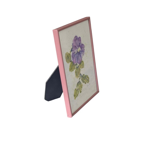 Late 20th Century Original Botanical Flower Watercolor Painting Framed and Signed For Sale - Image 5 of 12