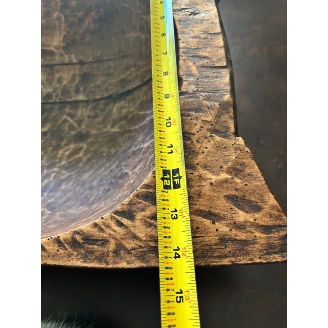 Mid 19th Century 40-Inch Antique Mid-19th Century European Primitive Hand-Hewn Beech Wood Dough Bowl For Sale - Image 5 of 17