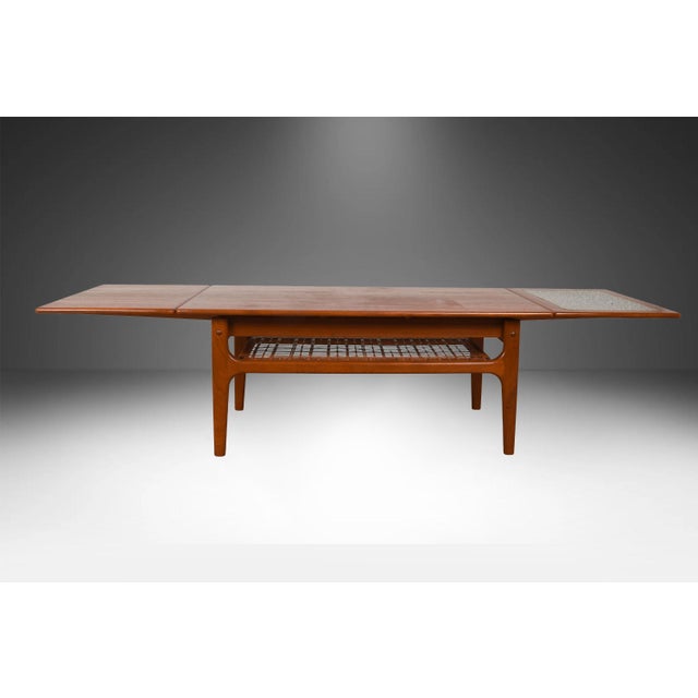 1960s Mid Century Modern Trioh Teak and Cane Coffee Table | Chairish