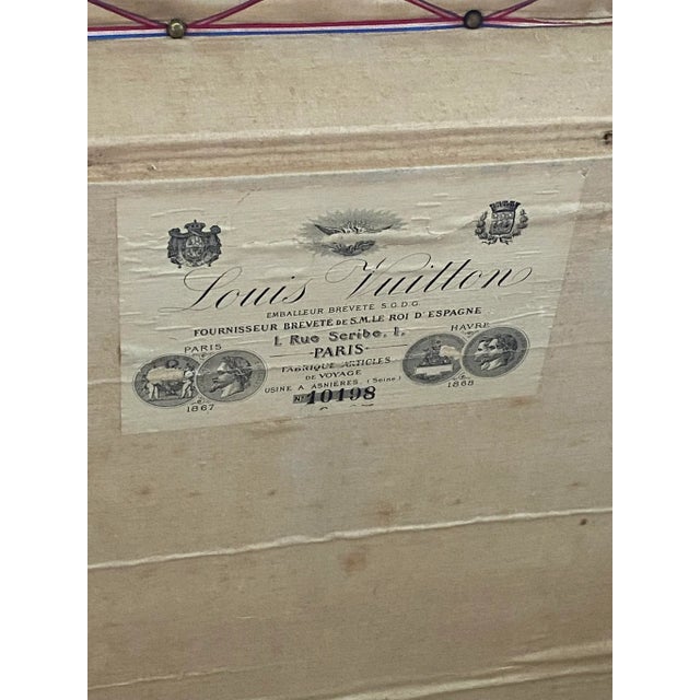 Louis Vuitton steamer trunk wardrobe trunk chest France circa 1880 Louis Vuitton Haute Rayee Stripe Malle Courrier steamer...