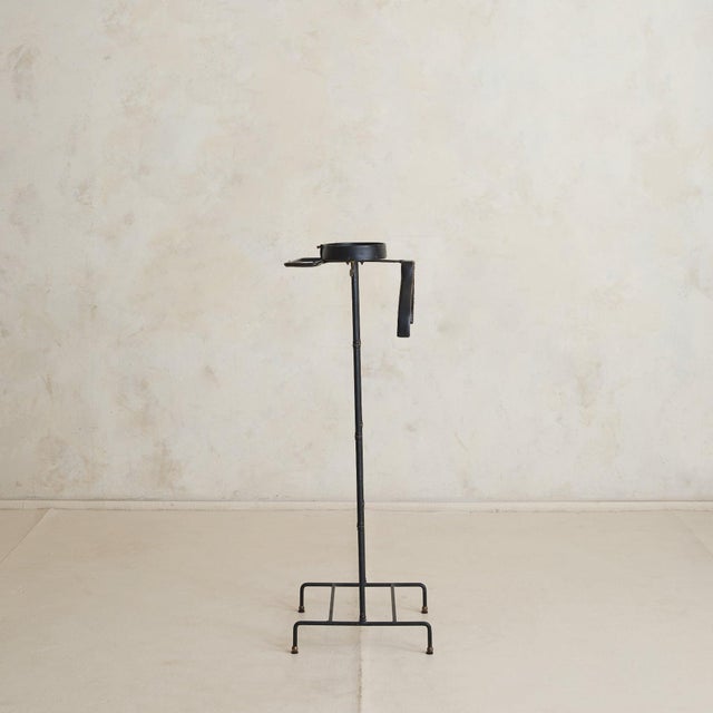 Jacques Adnet French Leather + Brass Valet by Jacques Adnet, 1950s For Sale - Image 4 of 11