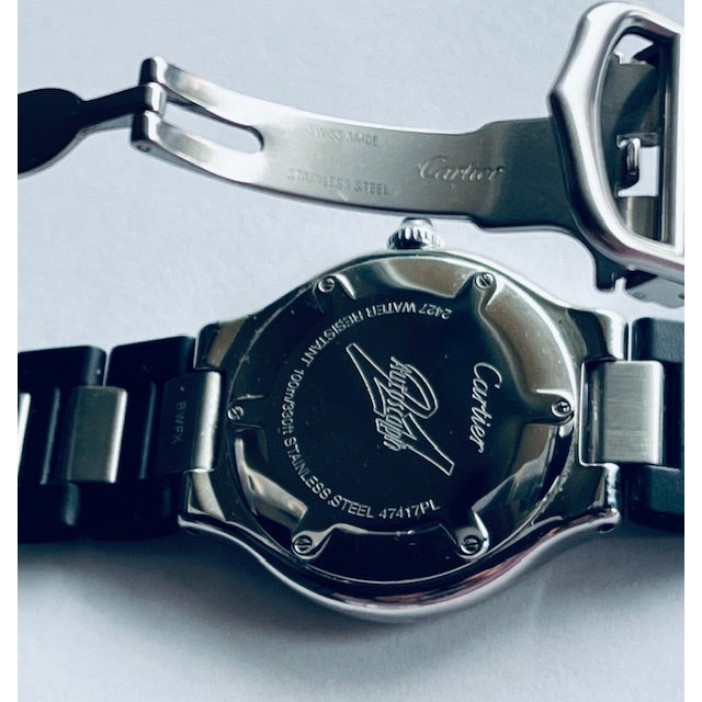 Cartier Vintage Cartier 21 Must De Cartier Autoscaph Stainless Steel Watch With Sapphire Cabochon, Unisex For Sale - Image 4 of 9