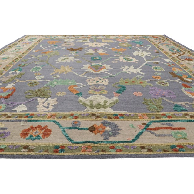 2020s 2020s Colorful Oushak High-Low Rug, 10'08 X 13'03 For Sale - Image 5 of 11