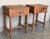 About the Item 20th Century pair of solid carved oak French nightstands with turned columns and stretcher. It has one...