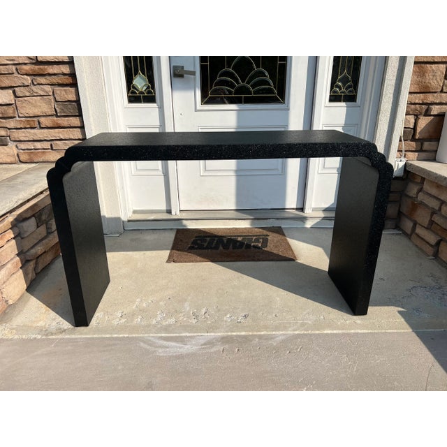 1980 Karl Springer Style Black Console Table For Sale - Image 9 of 11