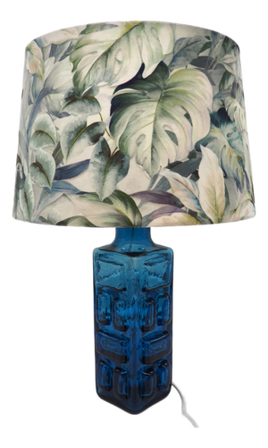 Vintage Scandinavian Blue Glass Lamp from Pukeberg, Sweden, 1970s
