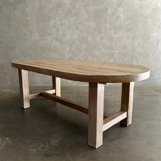Traditional Dining Table Made From Solid Reclaimed Wood For Sale - Image 3 of 4