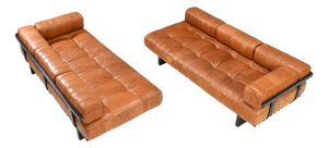 DS80 Daybed Sofas in Cognac Tan Leather from De Sede, Switzerland, 1970s, Set of 2
