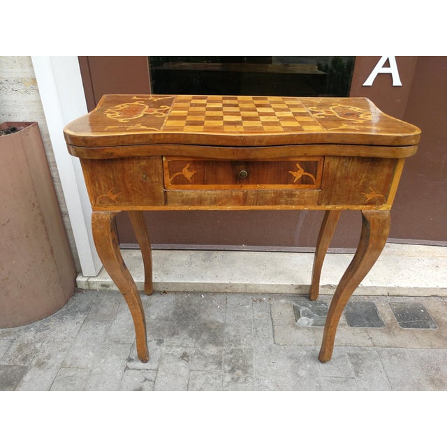 Louis XV Inlaid Wood Game Table For Sale - Image 9 of 9
