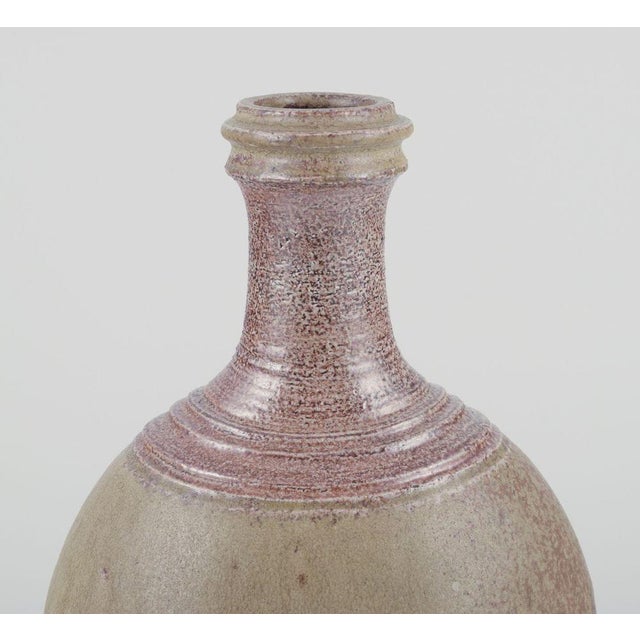 Olive Green Glazed Ceramic Vase by Nils Kähler for Kähler, 1970s For Sale - Image 3 of 9