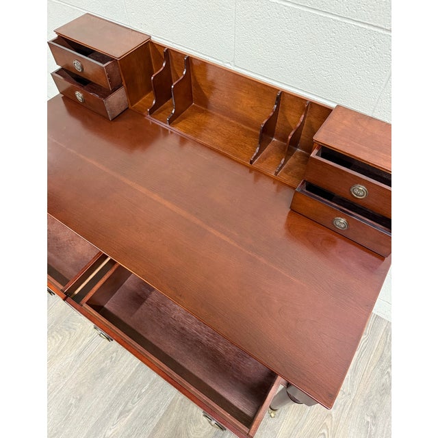 Vintage Bombay Company English or Georgian Revival Style Mahogany Writing Desk For Sale - Image 9 of 12