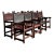 Vintage Spanish Leather and Wood Armchairs - Set of 6 For Sale