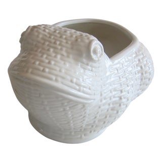 Large White Frog Porcelain Planter, 1960s For Sale