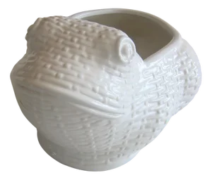 Large White Frog Porcelain Planter, 1960s